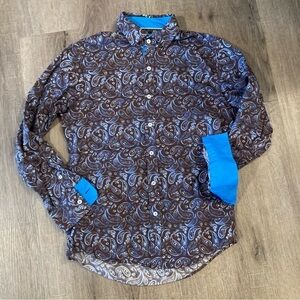 USA Colors Blue Button Down S EUC